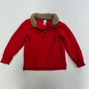 Carter's Red Half-zip Fleece Pullover with Sherpa-lined Collar. Size 5. EUC.